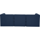  Manufacturer Color_Navy -- Tuft 99" Navy Velvet Upholstered 3 pc Modular Sofa IMAGE 4