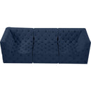  Manufacturer Color_Navy -- Tuft 99" Navy Velvet Upholstered 3 pc Modular Sofa IMAGE 5
