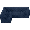  Manufacturer Color_Navy -- Tuft 99" Navy Velvet Upholstered 4 pc Modular Sectional IMAGE 10