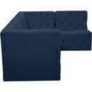 Manufacturer Color_Navy -- Tuft 99" Navy Velvet Upholstered 4 pc Modular Sectional IMAGE 11
