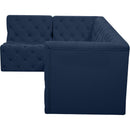  Manufacturer Color_Navy -- Tuft 99" Navy Velvet Upholstered 4 pc Modular Sectional IMAGE 12
