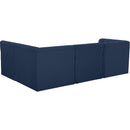  Manufacturer Color_Navy -- Tuft 99" Navy Velvet Upholstered 4 pc Modular Sectional IMAGE 6