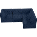  Manufacturer Color_Navy -- Tuft 99" Navy Velvet Upholstered 4 pc Modular Sectional IMAGE 9