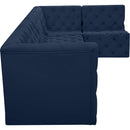  Manufacturer Color_Navy -- Tuft 128" Navy Velvet Upholstered 5 pc Modular Sectional IMAGE 11