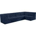  Manufacturer Color_Navy -- Tuft 128" Navy Velvet Upholstered 5 pc Modular Sectional IMAGE 1