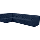  Manufacturer Color_Navy -- Tuft 128" Navy Velvet Upholstered 5 pc Modular Sectional IMAGE 2