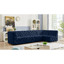  Manufacturer Color_Navy -- Tuft 128" Navy Velvet Upholstered 5 pc Modular Sectional IMAGE 3