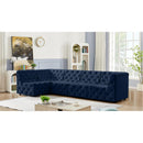  Manufacturer Color_Navy -- Tuft 128" Navy Velvet Upholstered 5 pc Modular Sectional IMAGE 4