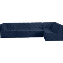  Manufacturer Color_Navy -- Tuft 128" Navy Velvet Upholstered 5 pc Modular Sectional IMAGE 7