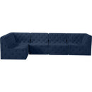  Manufacturer Color_Navy -- Tuft 128" Navy Velvet Upholstered 5 pc Modular Sectional IMAGE 8
