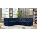  Manufacturer Color_Navy -- Tuft 93" Navy Velvet Upholstered 5 pc Modular Sectional IMAGE 2
