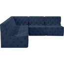  Manufacturer Color_Navy -- Tuft 93" Navy Velvet Upholstered 5 pc Modular Sectional IMAGE 6