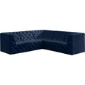  Manufacturer Color_Navy -- Tuft 99" Navy Velvet Upholstered 5 pc Modular Sectional IMAGE 1