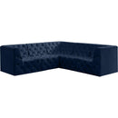 Meridian Tuft Navy Velvet Modular Sectional IMAGE 1