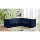Meridian Tuft Navy Velvet Modular Sectional IMAGE 2