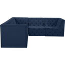  Manufacturer Color_Navy -- Tuft 99" Navy Velvet Upholstered 5 pc Modular Sectional IMAGE 3