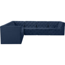  Manufacturer Color_Navy -- Tuft 128" Navy Velvet Upholstered 6 pc Modular Sectional IMAGE 10