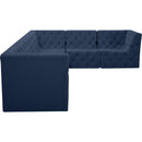  Manufacturer Color_Navy -- Tuft 128" Navy Velvet Upholstered 6 pc Modular Sectional IMAGE 11