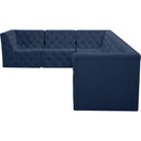  Manufacturer Color_Navy -- Tuft 128" Navy Velvet Upholstered 6 pc Modular Sectional IMAGE 12