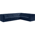  Manufacturer Color_Navy -- Tuft 128" Navy Velvet Upholstered 6 pc Modular Sectional IMAGE 1