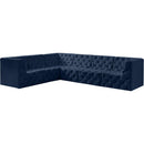  Manufacturer Color_Navy -- Tuft 128" Navy Velvet Upholstered 6 pc Modular Sectional IMAGE 2