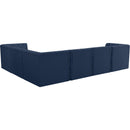  Manufacturer Color_Navy -- Tuft 128" Navy Velvet Upholstered 6 pc Modular Sectional IMAGE 5