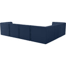  Manufacturer Color_Navy -- Tuft 128" Navy Velvet Upholstered 6 pc Modular Sectional IMAGE 6