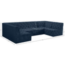  Manufacturer Color_Navy -- Tuft 128" Navy Velvet Upholstered 6 pc Modular Sectional IMAGE 15