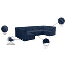  Manufacturer Color_Navy -- Tuft 128" Navy Velvet Upholstered 6 pc Modular Sectional IMAGE 16