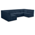  Manufacturer Color_Navy -- Tuft 128" Navy Velvet Upholstered 6 pc Modular Sectional IMAGE 1