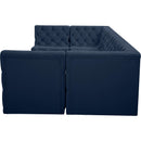  Manufacturer Color_Navy -- Tuft 128" Navy Velvet Upholstered 6 pc Modular Sectional IMAGE 6