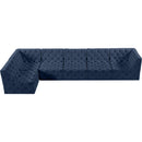  Manufacturer Color_Navy -- Tuft 157" Navy Velvet Upholstered 6 pc Modular Sectional IMAGE 10