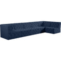  Manufacturer Color_Navy -- Tuft 157" Navy Velvet Upholstered 6 pc Modular Sectional IMAGE 1