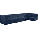 Meridian Tuft Navy Velvet Modular Sectional IMAGE 1