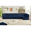  Manufacturer Color_Navy -- Tuft 157" Navy Velvet Upholstered 6 pc Modular Sectional IMAGE 3