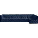 Manufacturer Color_Navy -- Tuft 157" Navy Velvet Upholstered 6 pc Modular Sectional IMAGE 7