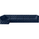  Manufacturer Color_Navy -- Tuft 157" Navy Velvet Upholstered 6 pc Modular Sectional IMAGE 8