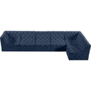 Meridian Tuft Navy Velvet Modular Sectional IMAGE 9