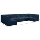  Manufacturer Color_Navy -- Tuft 157" Navy Velvet Upholstered 7 pc Modular Sectional IMAGE 15