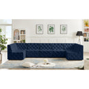  Manufacturer Color_Navy -- Tuft 157" Navy Velvet Upholstered 7 pc Modular Sectional IMAGE 2