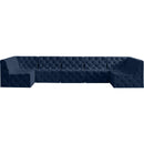  Manufacturer Color_Navy -- Tuft 157" Navy Velvet Upholstered 7 pc Modular Sectional IMAGE 4