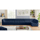  Manufacturer Color_Navy -- Tuft 186" Navy Velvet Upholstered 7 pc Modular Sectional IMAGE 3