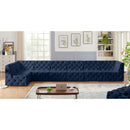  Manufacturer Color_Navy -- Tuft 186" Navy Velvet Upholstered 7 pc Modular Sectional IMAGE 4