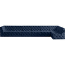  Manufacturer Color_Navy -- Tuft 186" Navy Velvet Upholstered 7 pc Modular Sectional IMAGE 7