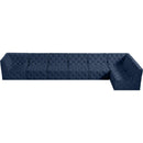  Manufacturer Color_Navy -- Tuft 186" Navy Velvet Upholstered 7 pc Modular Sectional IMAGE 9
