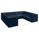  Manufacturer Color_Navy -- Tuft 128" Navy Velvet Upholstered 8 pc Modular Sectional IMAGE 14
