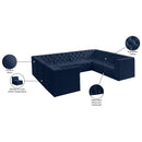 Meridian Tuft Navy Velvet Modular Sectional IMAGE 15