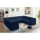  Manufacturer Color_Navy -- Tuft 128" Navy Velvet Upholstered 8 pc Modular Sectional IMAGE 2