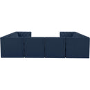  Manufacturer Color_Navy -- Tuft 128" Navy Velvet Upholstered 8 pc Modular Sectional IMAGE 3