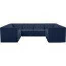  Manufacturer Color_Navy -- Tuft 128" Navy Velvet Upholstered 8 pc Modular Sectional IMAGE 5